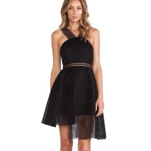 Self Portrait Tiered Asymmetrical Lace Mini Dress
